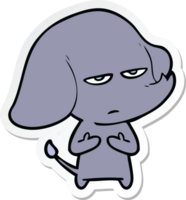 sticker of a annoyed cartoon elephant png