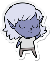 sticker of a cartoon elf girl png