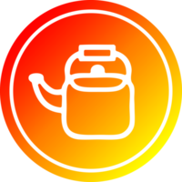 Küche Kessel kreisförmig Symbol mit warm Gradient Fertig png