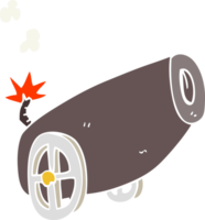 flat color illustration of cannon png