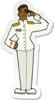 sticker van een cartoon militaire man in gala-uniform png