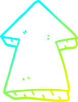 cold gradient line drawing of a cartoon pointing arrow png