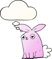 cartone animato coniglietto coniglio con pensato bolla nel liscio pendenza stile png