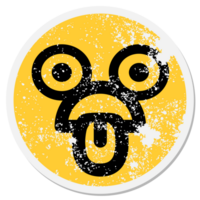 exhausted staring face circular sticker png