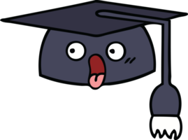 cute cartoon of a graduation hat png