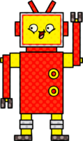 comic book style cartoon of a robot png