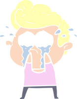 hombre llorando de dibujos animados de estilo de color plano png