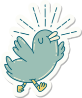 sticker of a tattoo style happy bird png