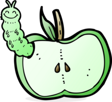 cartoon apple with bug png