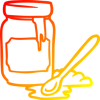 warm gradient line drawing of a jar of honey png