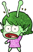 cartoon shocked alien girl png