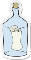 sticker of a cartoon letter in bottle png