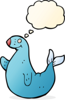 cartoon seal with thought bubble png