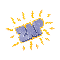 main rétro dessin animé zap symbole png