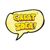 hand speech bubble textured cartoon GREAT IDEA symbol png