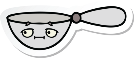 sticker of a cute cartoon measuring spoon png