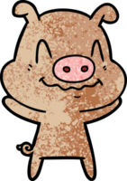 nervous cartoon pig png