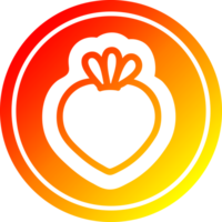 frisch Obst kreisförmig Symbol mit warm Gradient Fertig png