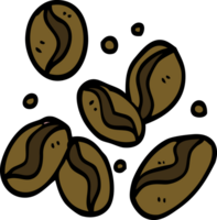 cartoon doodle coffee beans png