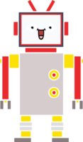 plano color retro dibujos animados de un contento robot png