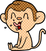 macaco de desenho animado louco sentado png