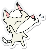 sticker of a howling wolf cartoon png