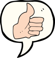 hand drawn speech bubble cartoon thumbs up symbol png