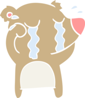 ours qui pleure de dessin animé de style plat couleur png