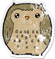 distressed sticker of a cute cartoon owl png