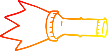 chaud pente ligne dessin de une dessin animé électrique torche png