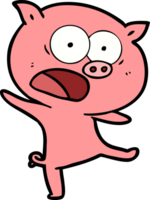 dessin animé cochon criant png