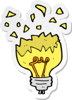 sticker of a cartoon light bulb exploding png