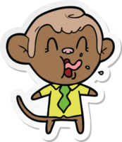 sticker of a crazy cartoon business monkey png