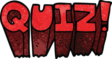 cartoon doodle quiz sign png