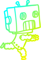 frio gradiente linha desenhando do uma desenho animado robô png