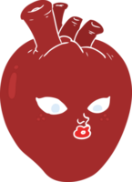 coração de desenho animado de estilo de cor plana png