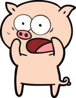 dessin animé cochon criant png