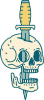 image de style de tatouage emblématique d'un crâne png