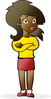 cartoon woman with folded arms png