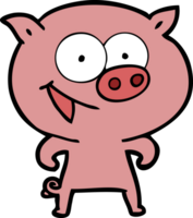 cheerful pig cartoon png