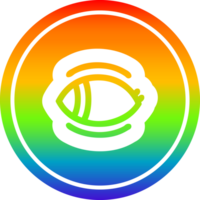 staring eye circular icon with rainbow gradient finish png