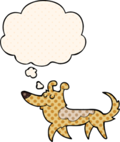 cartoon dog with thought bubble in comic book style png