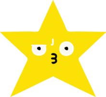 flat color retro cartoon of a gold star png