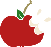 cartoon doodle juicy bitten apple png