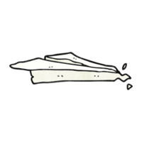 hand textured cartoon crumpled paper plane png