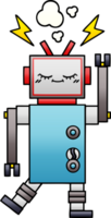 gradient shaded cartoon of a dancing robot png