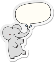 cartoon dancing elephant with speech bubble sticker png