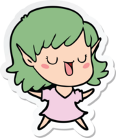 sticker of a cartoon elf girl png