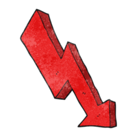 hand textured cartoon arrow down trend png