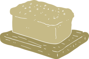 flat color illustration of loaf of bread png